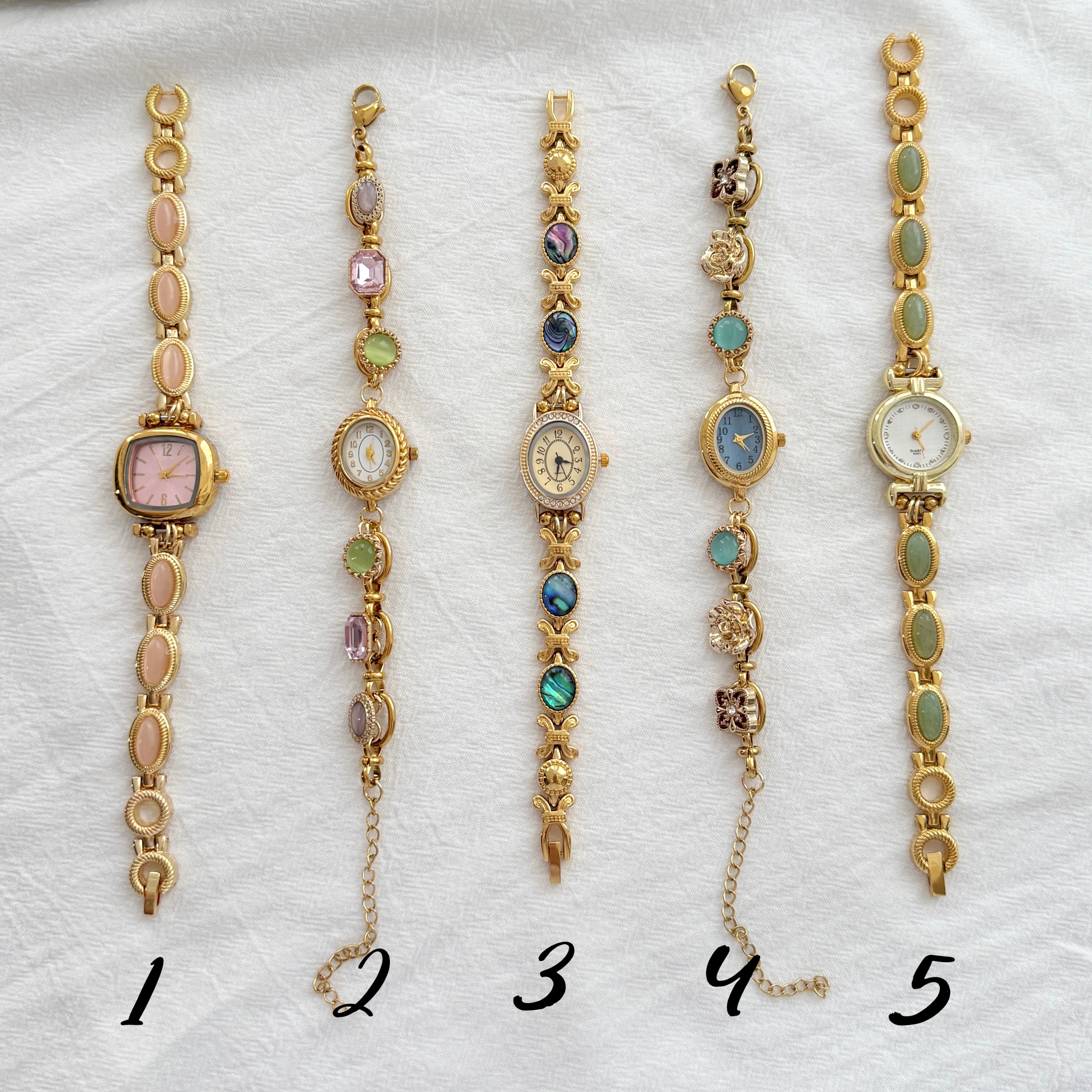 Handmade Vintage Gold Watch Bracelet